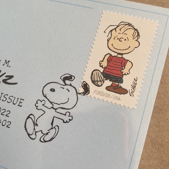 USPS Office 222 Charles M Schulz Stamp Pin With Cancellation Card